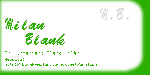 milan blank business card
